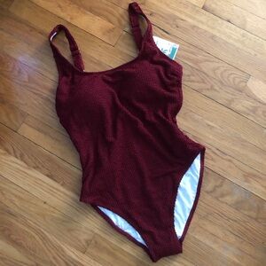 Burgundy One Piece Swimsuit NWT